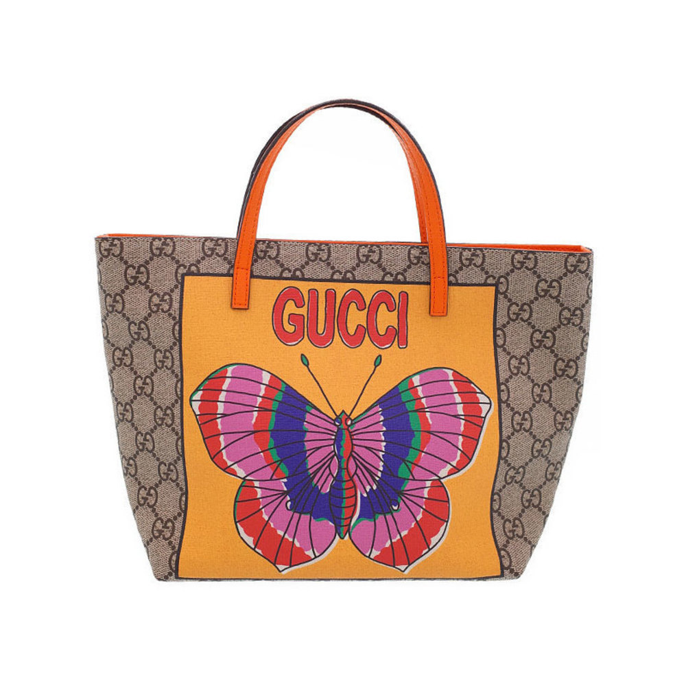 Gucci GG Supreme Butterfly Tote Bag Beige